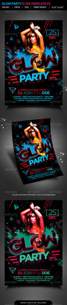 Glow Party Flyer Template
