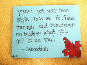 The Little Mermaid Sebastian Canvas Quote 11x14 by DreamThread