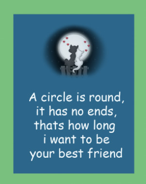 Circle Best Friends Quote Cats