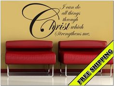 Can Do All Things Through Christ Who Strengthens Me XL Vinyl Wall ...