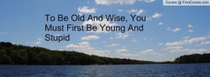 To Be Old And Wise, You Must First Be Young And Stupid