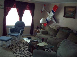 toy kit model airplane hanging on living room wall Paducah Kentucky ...