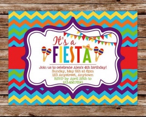 Printable Fiesta, Cinco de Mayo Birthday Party Invitation