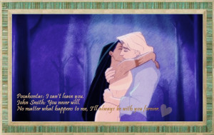 Pocahontas, as she throws herself over John Smith, who is about to be ...