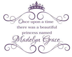 Upon a Time There Was A Princess Personalized Name Wall Decal Quote ...