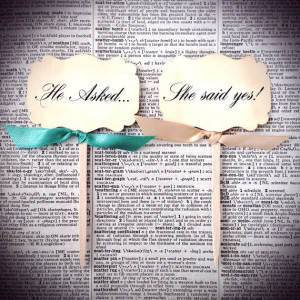 Wedding cupcake toppers, He Asked, She said yes, He proposed