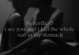 black and white, boy, butterflies, girl, love, quote, quotes, so true ...