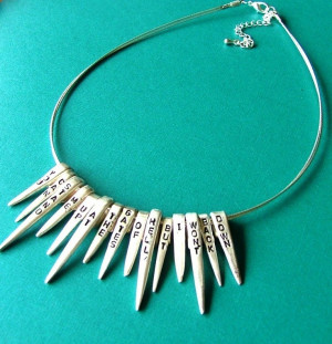 Quotes on Fork Tines Silverware Necklace-MADE TO ORDER. $49.99, via ...