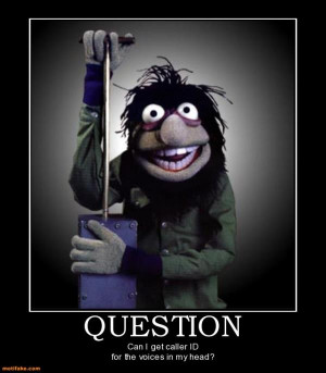 Can I get a caller I.d for the voices in my head