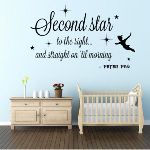 Home / Nursery & Kids / “Second Star” Peter Pan Quote Wall Decal