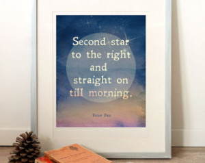 PRINTABLE Art, Printable Quote (INS TANT DOWNLOAD) Peter Pan, night ...