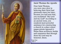 St. Thomas the Apostle. Thomas the Apostle, also called Doubting ...