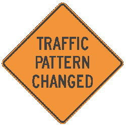 traffic control sign traffic pattern changed