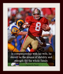 Former 49ers quarterback Steve Young eluding defenders and a quote ...