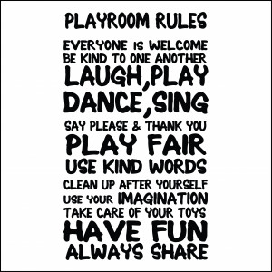 Children's Playroom Rules Wall Sticker Quote