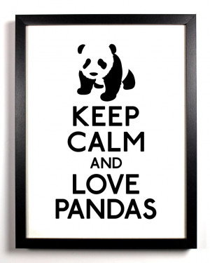 Keep Calm And Love Pandas, Art Print, 8 x 10 inches
