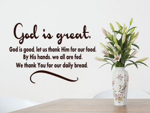 God Is Great God is Good vinyl wall decal Kitchen and Dining Room ...