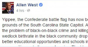 Allen West’s Post About Rebel Flag Coming Down Is AWESOME, And It ...