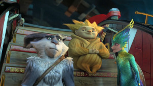 Tooth, E. Aster Bunnymund, and Sandman in Rise of the Guardians (2012)