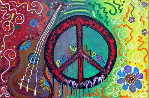Peace and Love Hippie Art