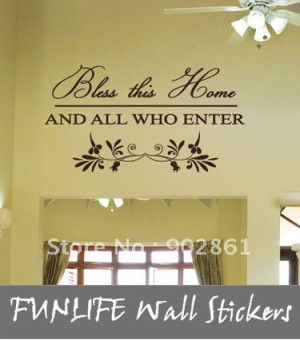 ... vinyl Bless this Home Wall Quotes Lettering Window Wall Stickers/Wall