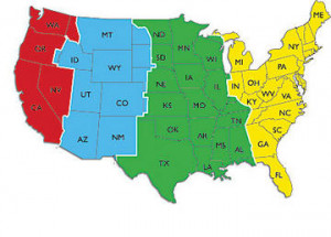 Daylight Savings Time Zone Map United States