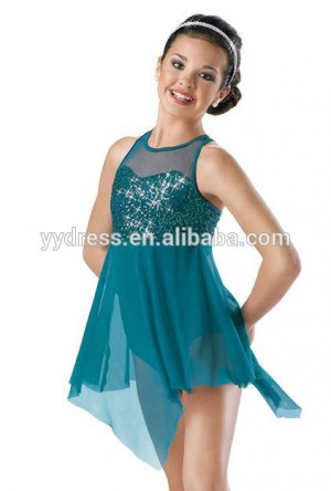 Beautiful Dress Sparkling Sequin Bodice Lyrical Dress for Costume Girl