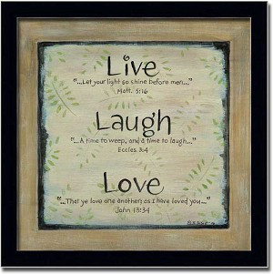 Live Laugh Love Bible Verse Gift Sign Art Print Framed