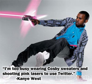 Kanye West is a very busy man