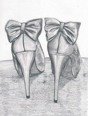 High heels drawing: Inspiration, Bows Heels, Shoes Drawing, Things ...