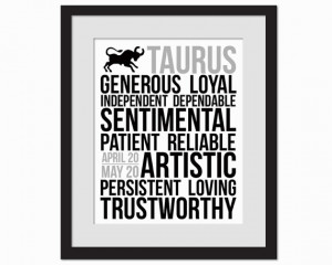 Taurus Personality Character Traits Astrology Zodiac - Black & White ...