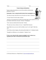 ... they relate to famous quotations and sayings in this writing activity