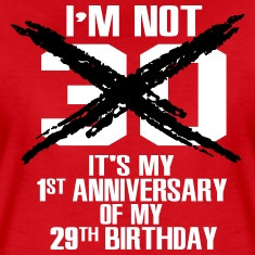 not 30. It's my 1st anniversary of my 29th T-Shirts