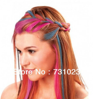 Hot Pink and Blue Hair Tips