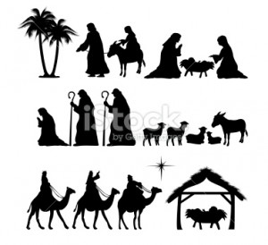 christmas nativity silhouette