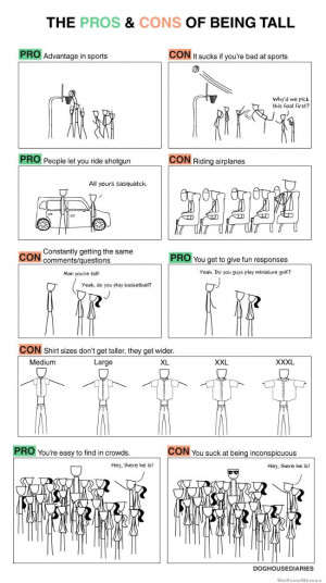 The Pros and Cons of Being Tall comic via DogHouseDiaries