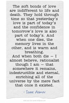 Isaac Asimov...would be a good reading for a geek wedding. More