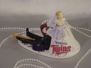 Baseball Themed Wedding Cake Toppers