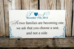 Wood wedding sign As two families Become one pick by SignsToLiveBy, $ ...