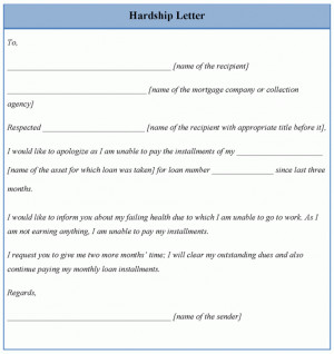 hardship letter template