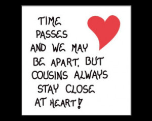 Cousin Theme - Magnet Quote, family, close relatives, red heart design