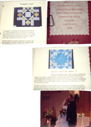 She also created a booklet that corresponded with the quilt. It has a ...