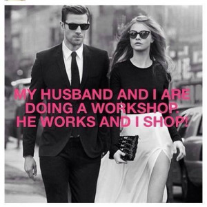 Doing workshop with husband