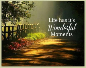 Life has its wonderful moments
