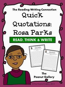 ... Rosa Parks. EIGHT different quotation sheets are included. Check out