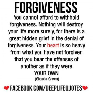 Forgiveness is for you more so than the other person.