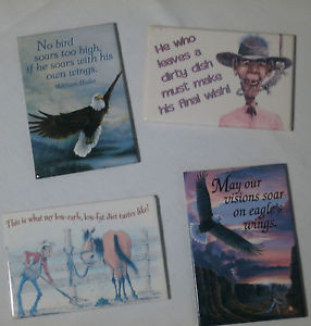 ... Refrigerator-Magnets-Cowboy-Horse-Eagle-Fun-Quotes-Wisdom-Multi-Color