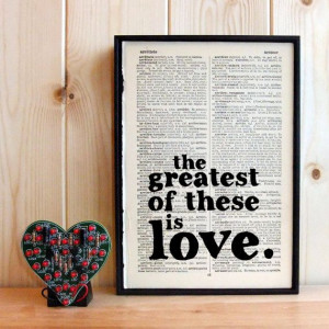 Wedding Bible Quote typographic print on vintage dictionary page 1 ...