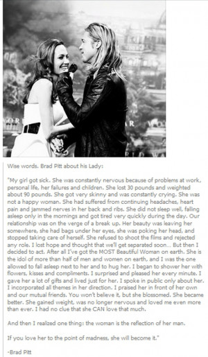 Brad Pitt Love Letter to His Wife - Via Facebook