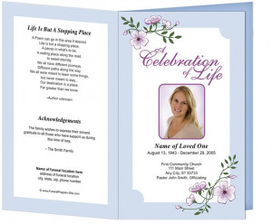 ... Funeral Programs Allison Letter Single Fold Funeral Program Template